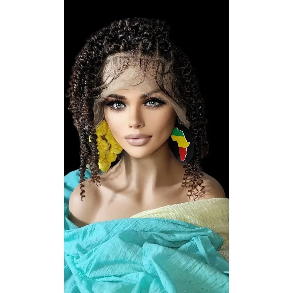 Braided Full Lace Wig, Handmade Passion Twist, Bohemian Twist. Short 12" NWT - Picture 10 of 15